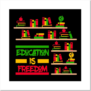 Book Black History Education Is Freedom Library Juneteenth Posters and Art